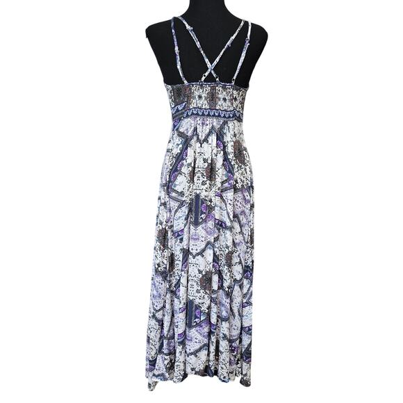 ⭐️Jaase Bohemian Criss Cross Smocked Button-down Maxi Dress Sz XS - Picture 2 of 9